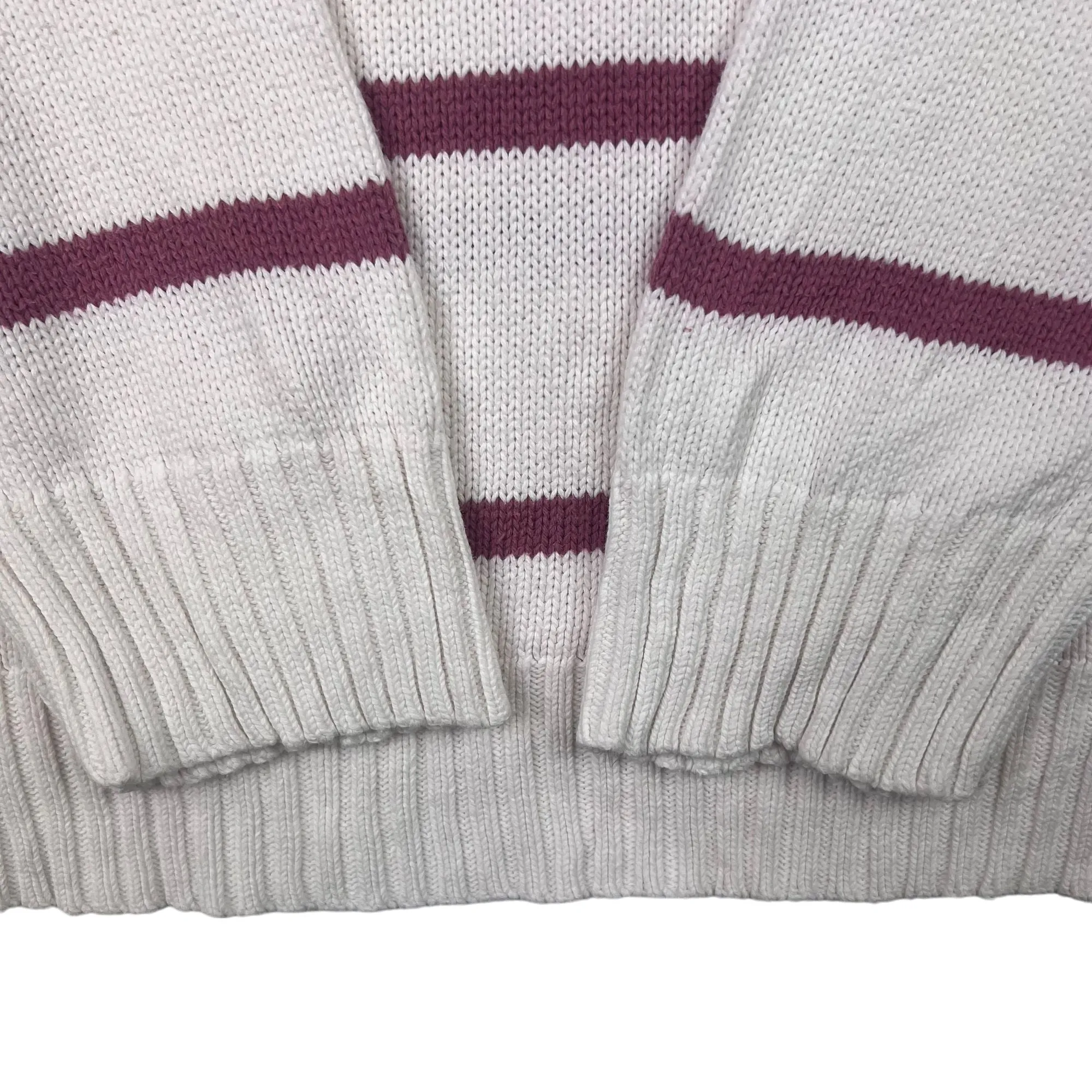 Paul & Shark Yachting Striped Knit Sweater White Pink