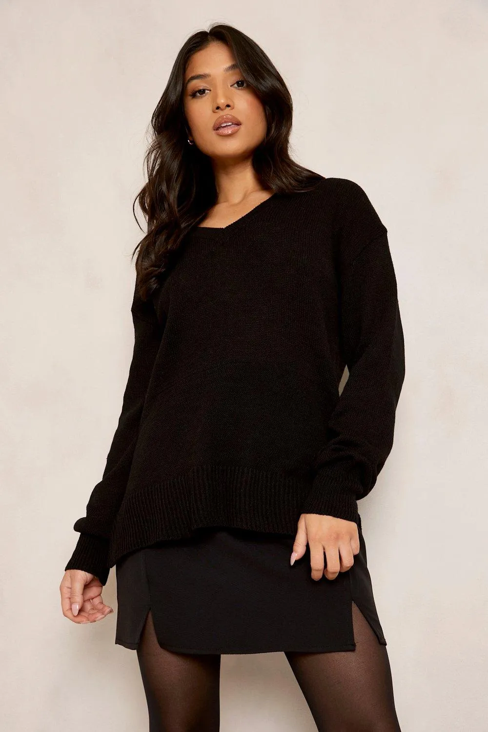 Petite Recycled Dip Hem Sweater