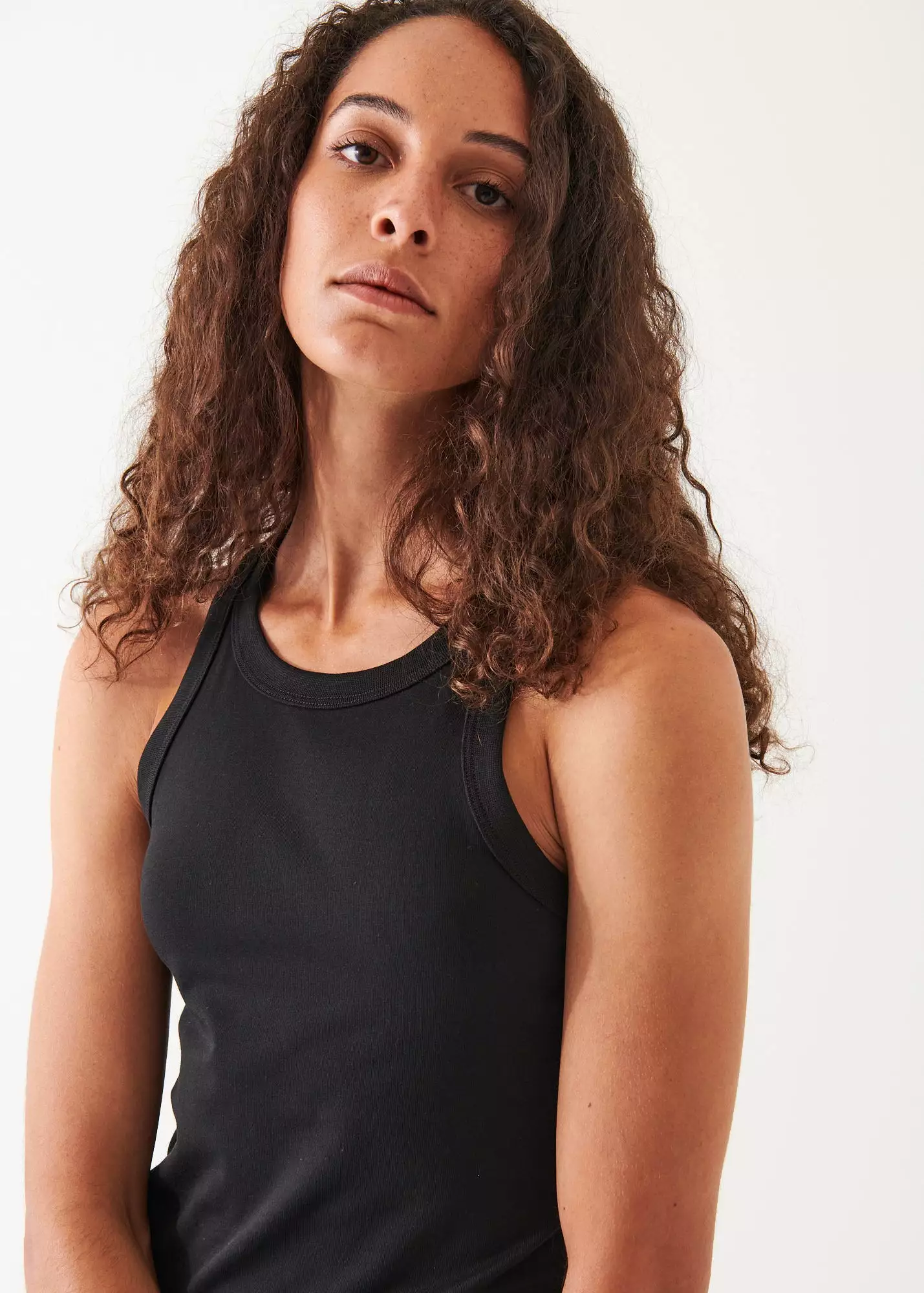 PIMA COTTON STRETCH HIGH NECK TANK