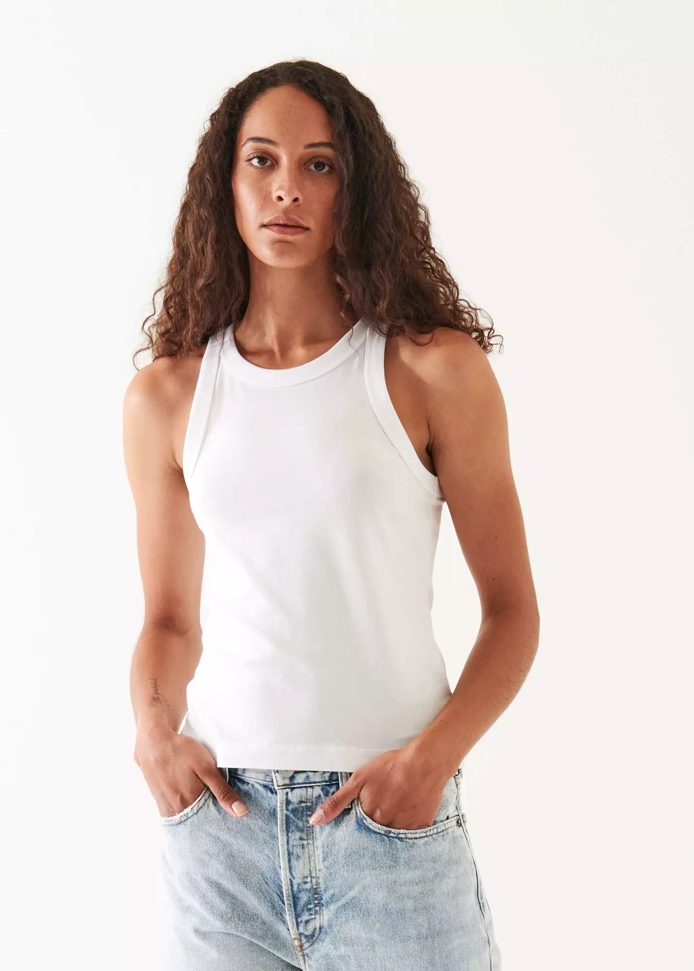 PIMA COTTON STRETCH HIGH NECK TANK