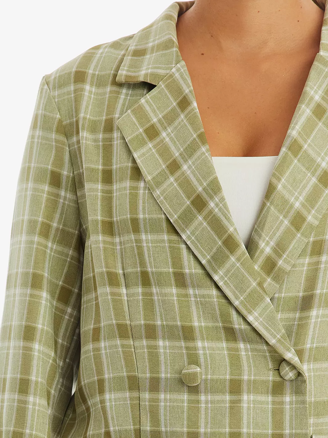 Plaid Oversized Blazer & Shorts 2-Piece Set