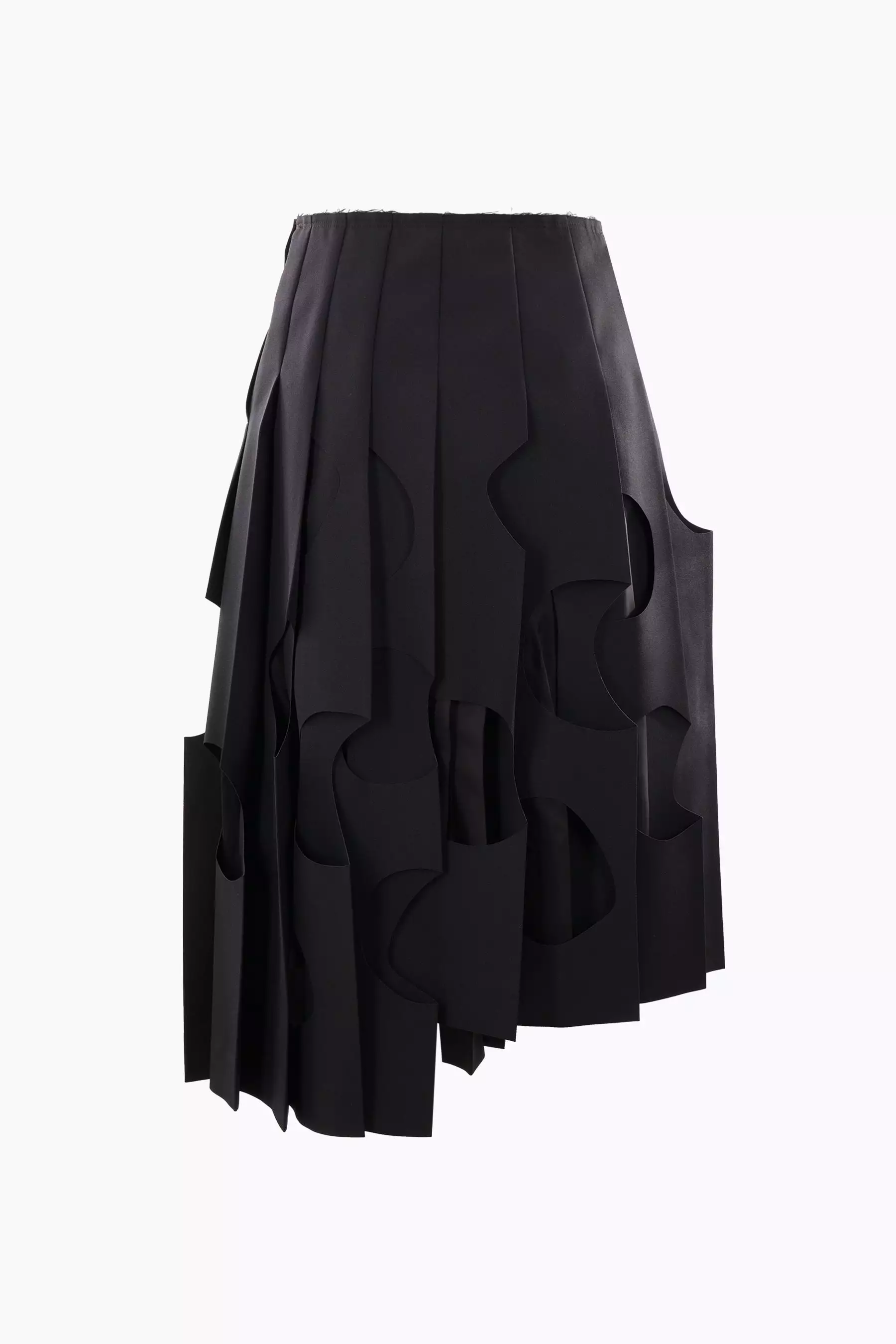 pleated technical fabric skirt with cut-out