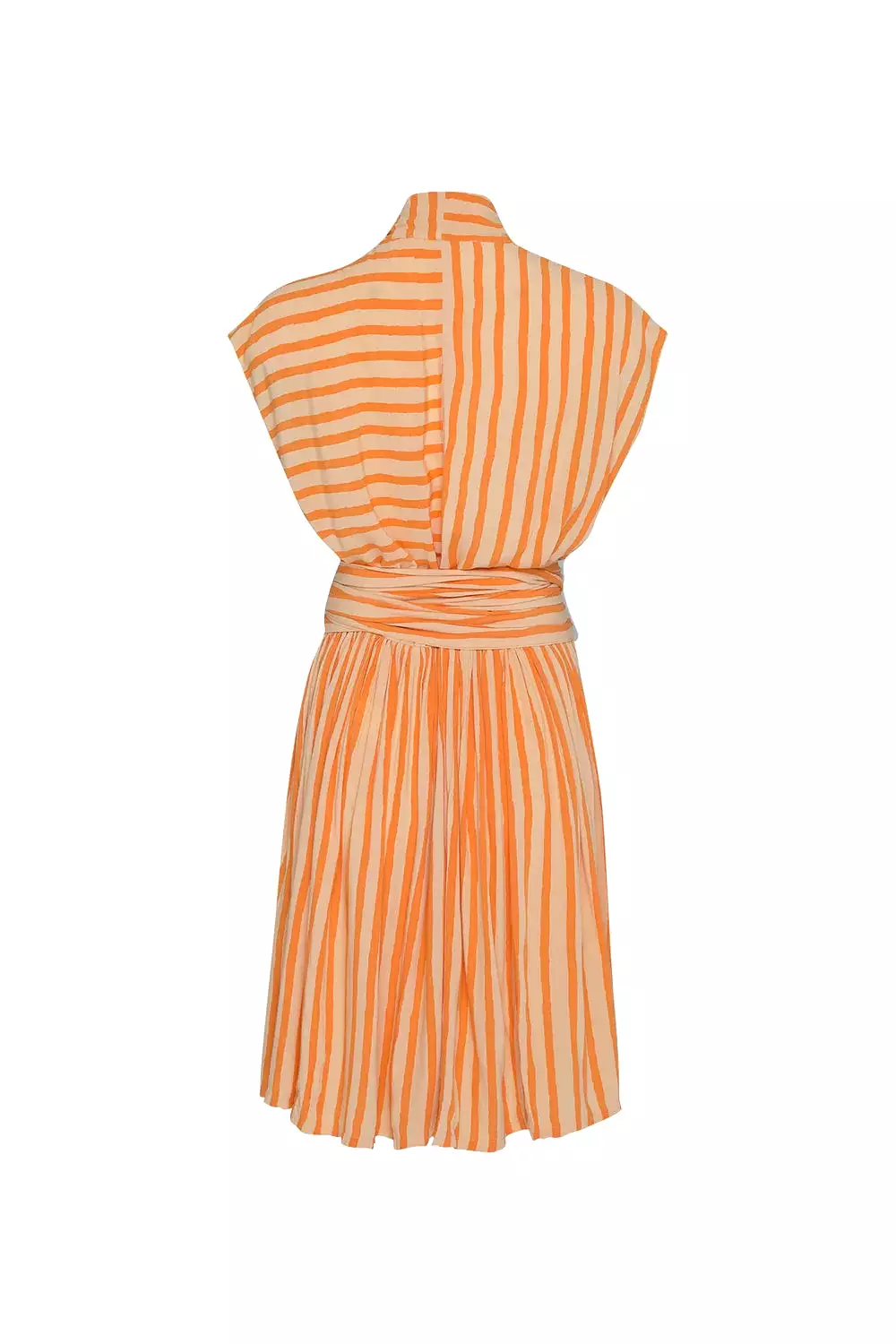 POINT SHORT DRESS ORANGE FILM STRIPE