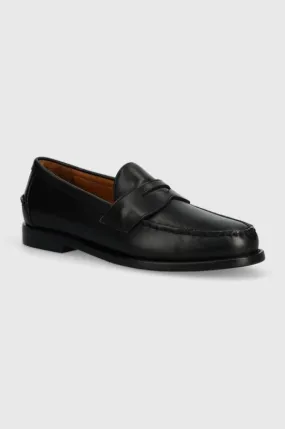 Polo Ralph Lauren leather loafers Alston Penny men's black color 803932221002