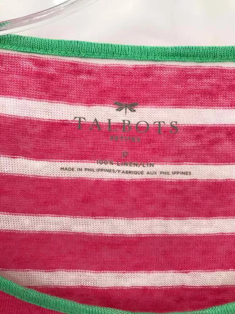 Pre-Owned Talbots Pink Size P Stripe T-shirt