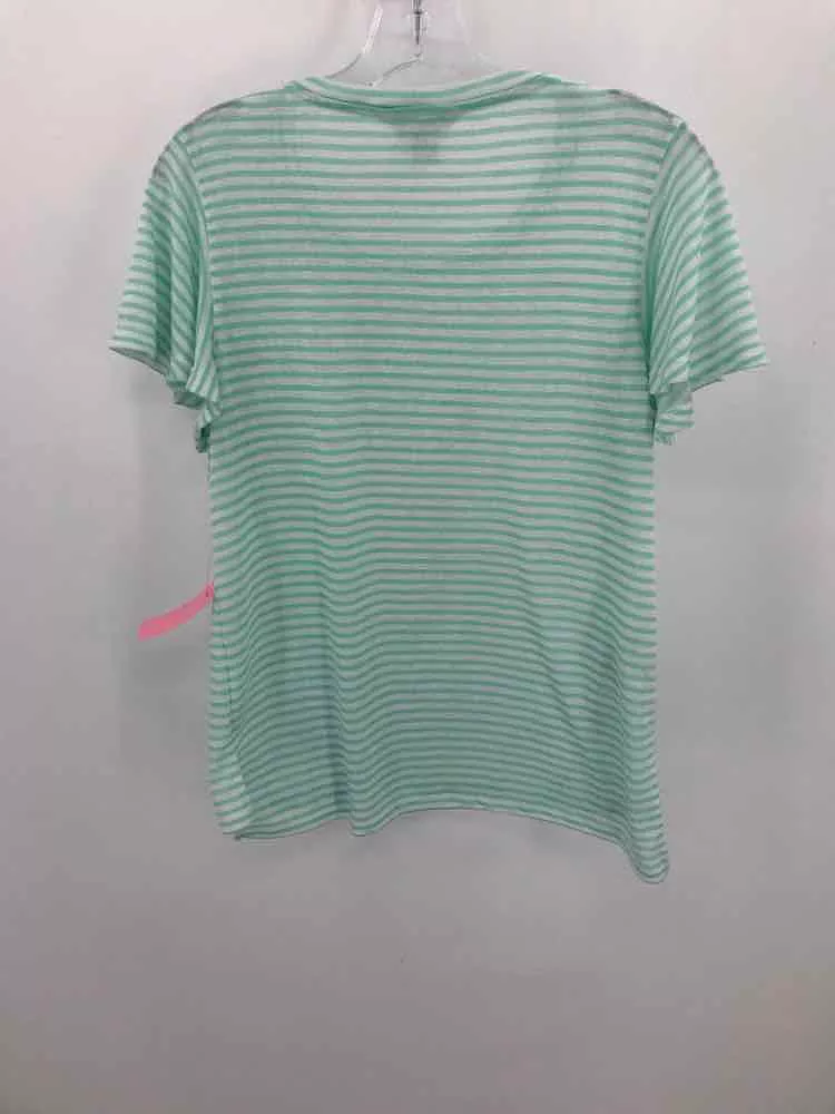 Pre-Owned Tommy Bahama White Size Small Stripe T-shirt