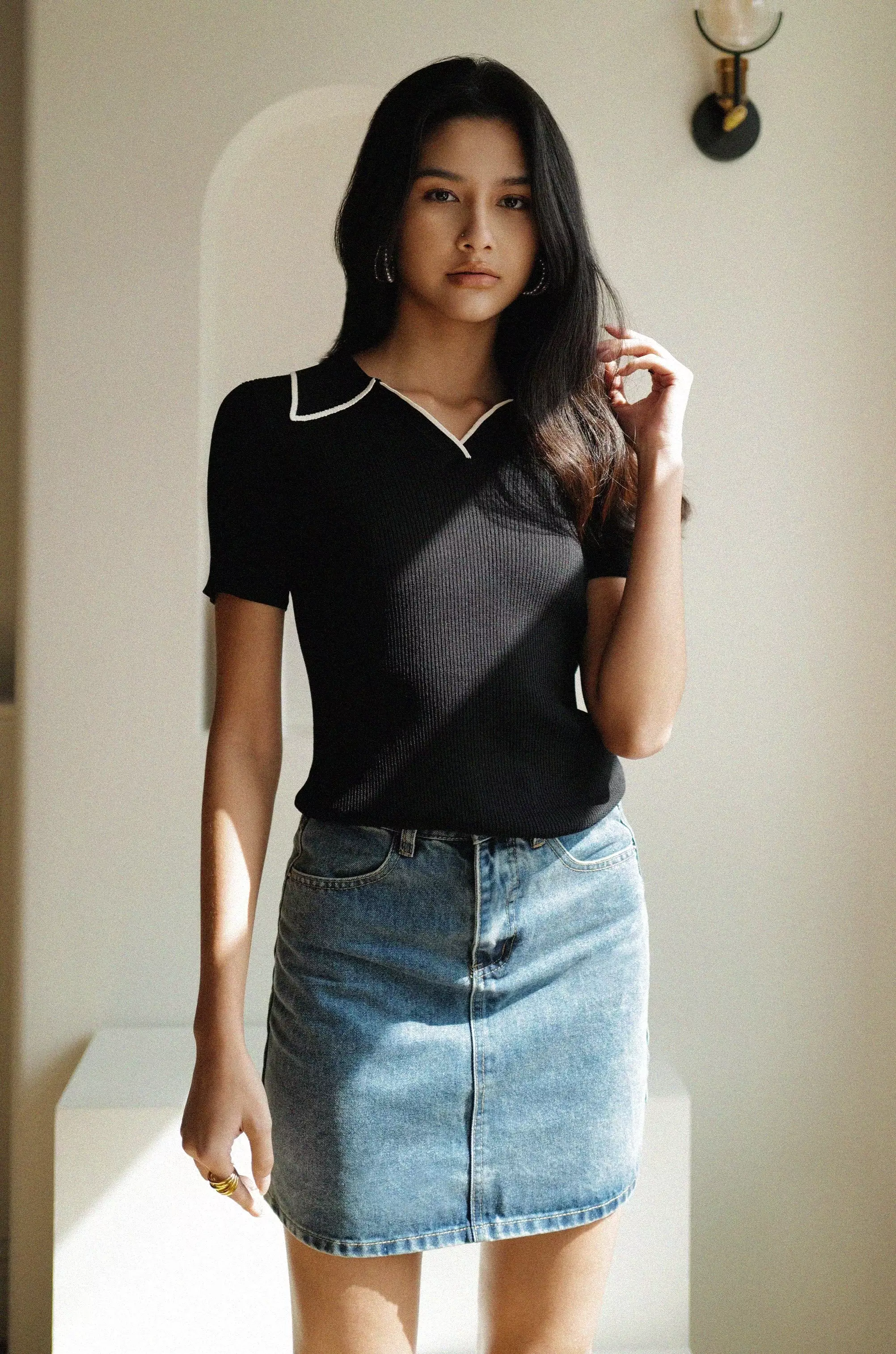 Pretty please denim mini skirt