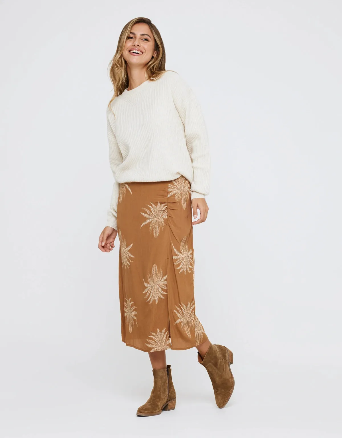 Printed Midi Skirt - Ninat