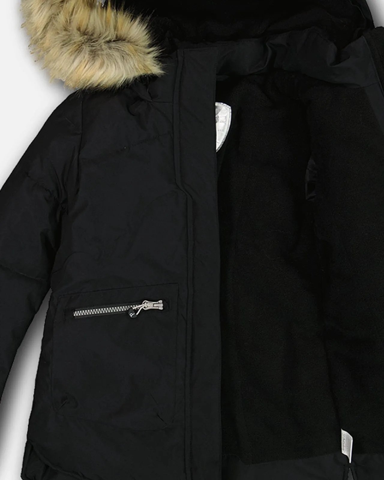 Puffy Long Coat Black