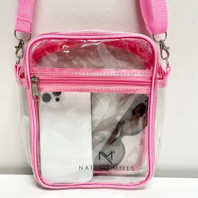 Rachel Clear Crossbody Purse in Pink