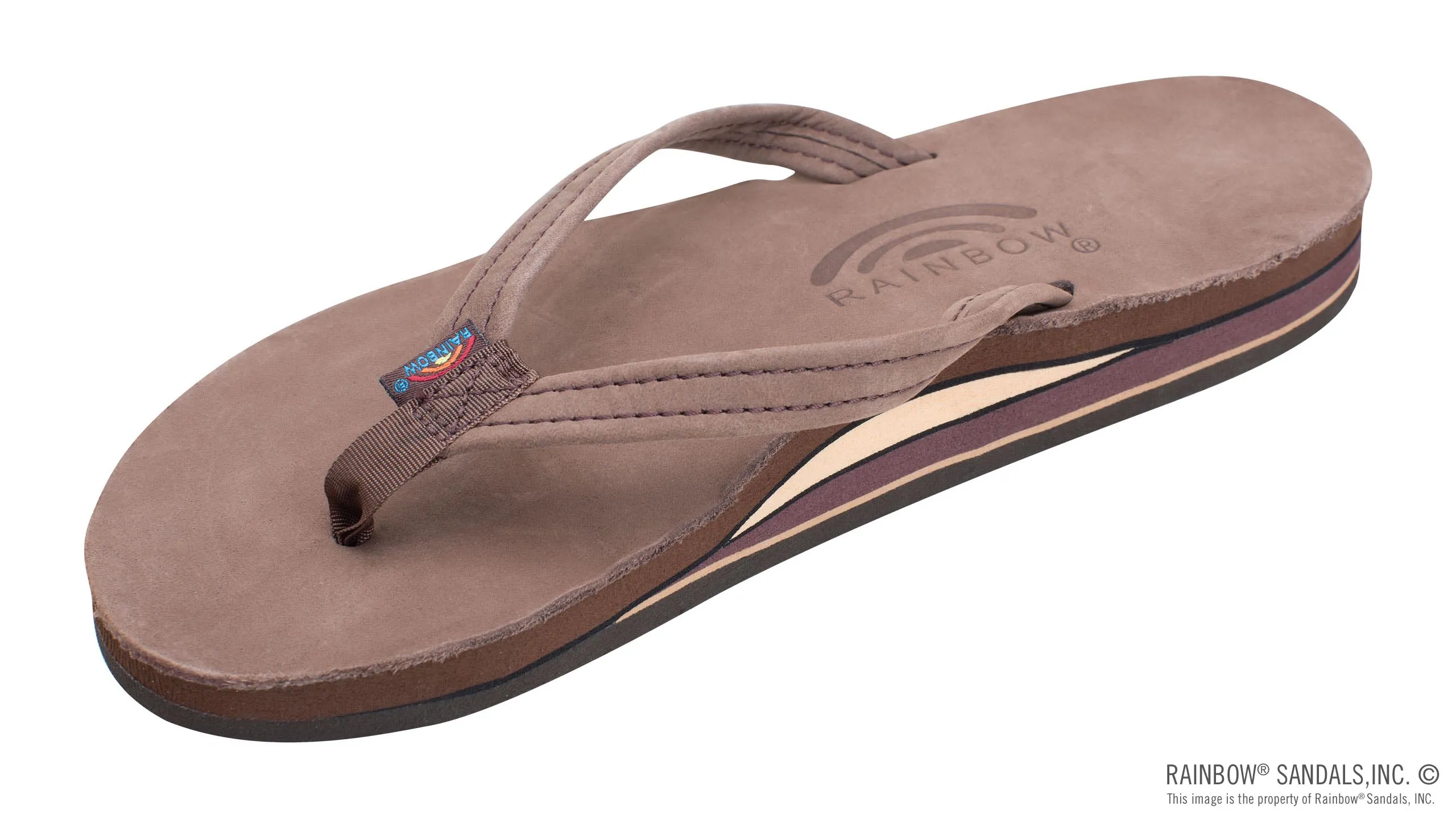 RAINBOW SANDALS THIN STRAP LEATHER DOUBLE THICK 302ALTSN