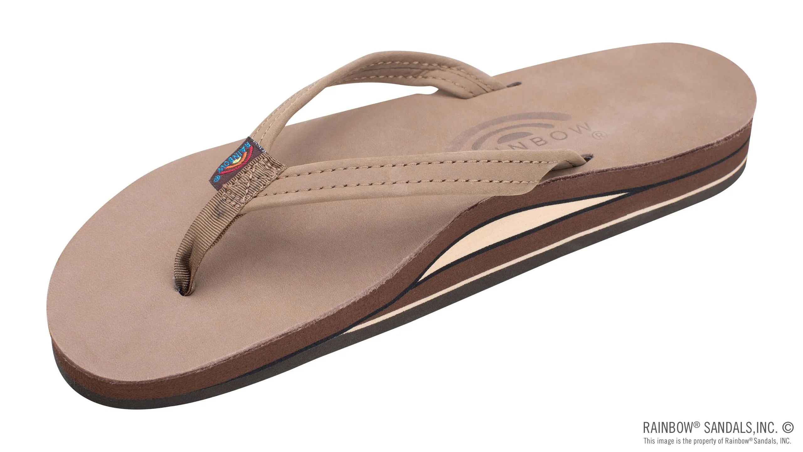 RAINBOW SANDALS THIN STRAP LEATHER DOUBLE THICK 302ALTSN