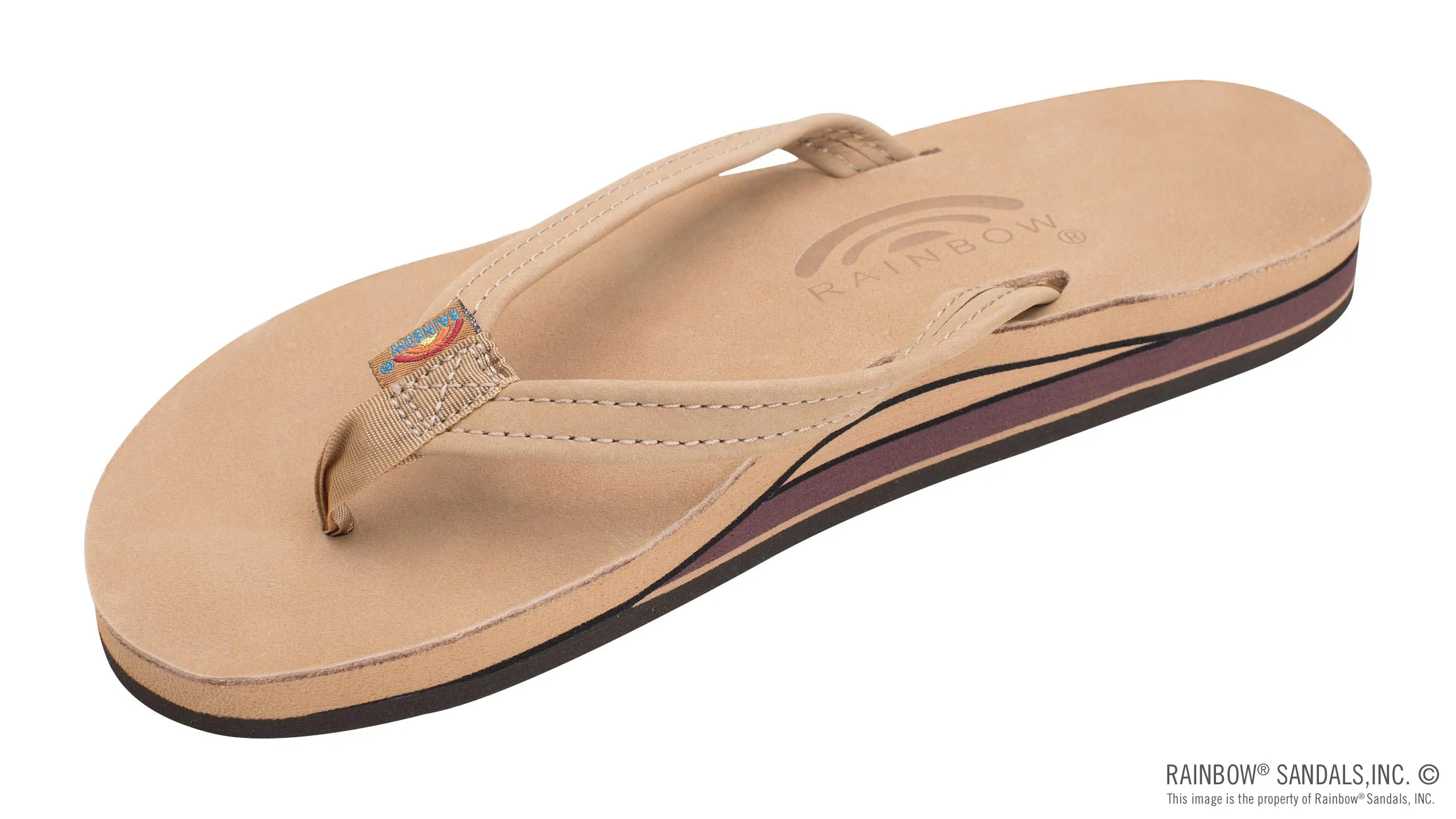 RAINBOW SANDALS THIN STRAP LEATHER DOUBLE THICK 302ALTSN