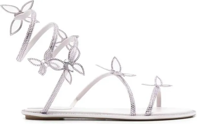 René Caovilla Butterfly crystal-embellished sandals Purple