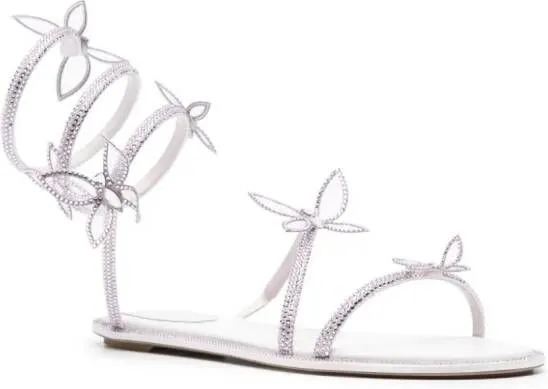 René Caovilla Butterfly crystal-embellished sandals Purple