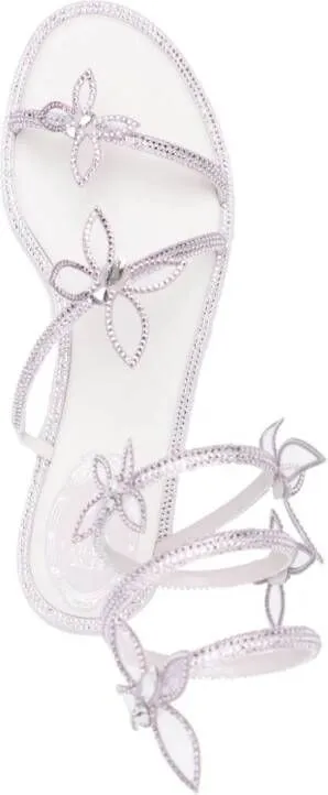 René Caovilla Butterfly crystal-embellished sandals Purple