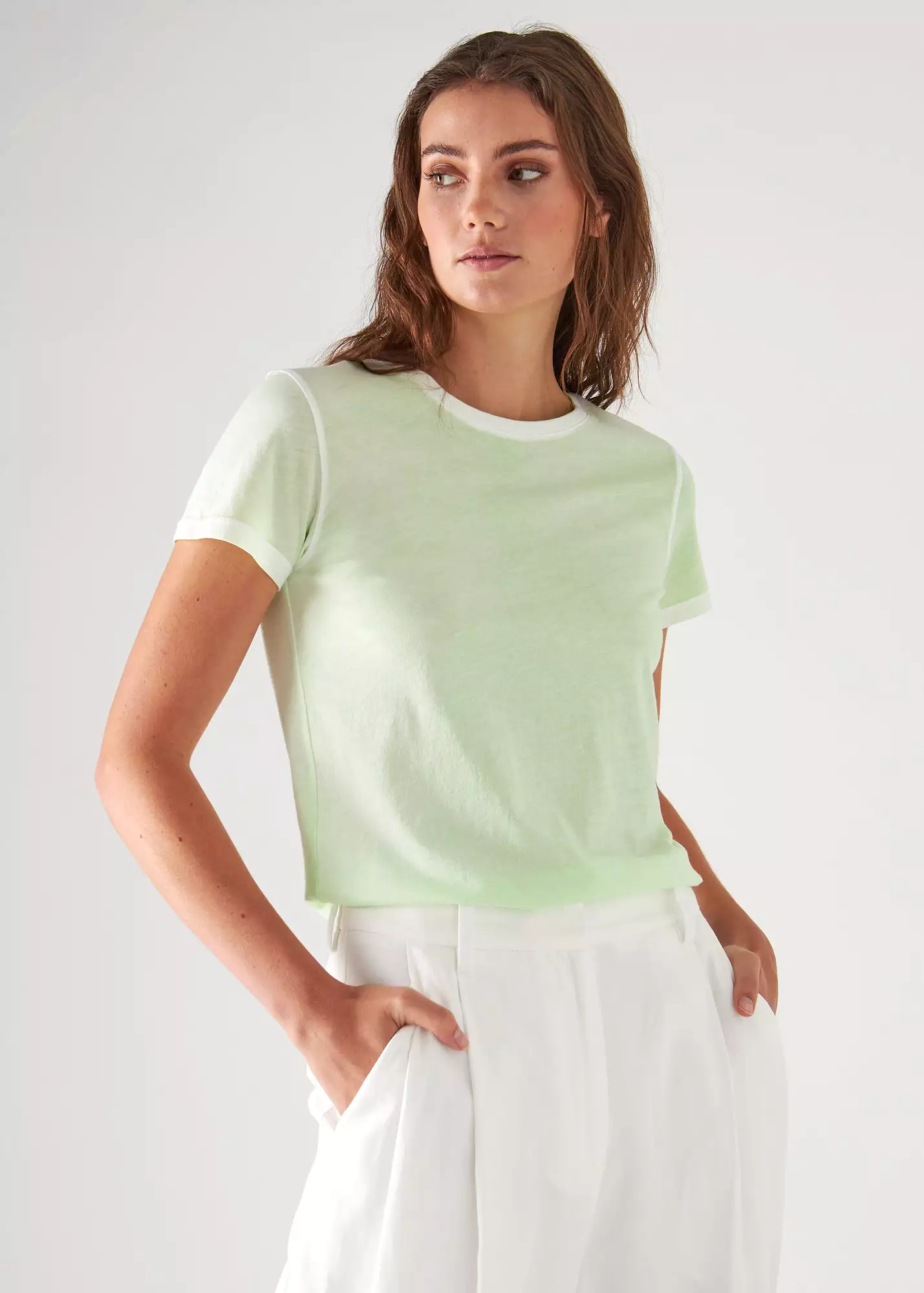 REVERSE SPRAY LIGHTWEIGHT PIMA COTTON T-SHIRT