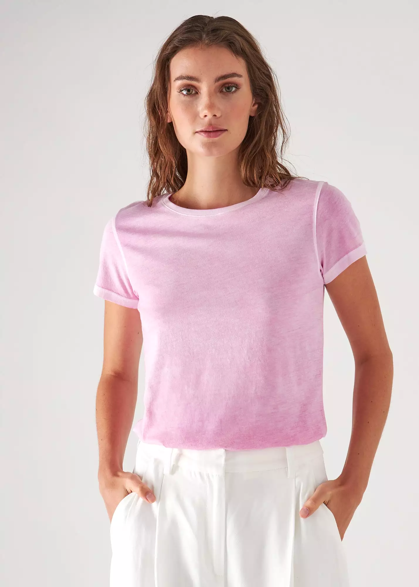 REVERSE SPRAY LIGHTWEIGHT PIMA COTTON T-SHIRT