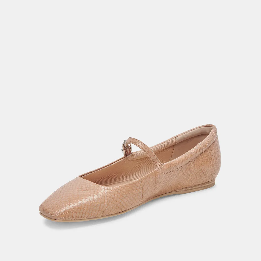 REYES BALLET FLATS TOFFEE SNAKE EMBOSSED– Dolce Vita 6974197792834