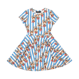 Rock Your Baby Reindeer Cheer Waisted Dress