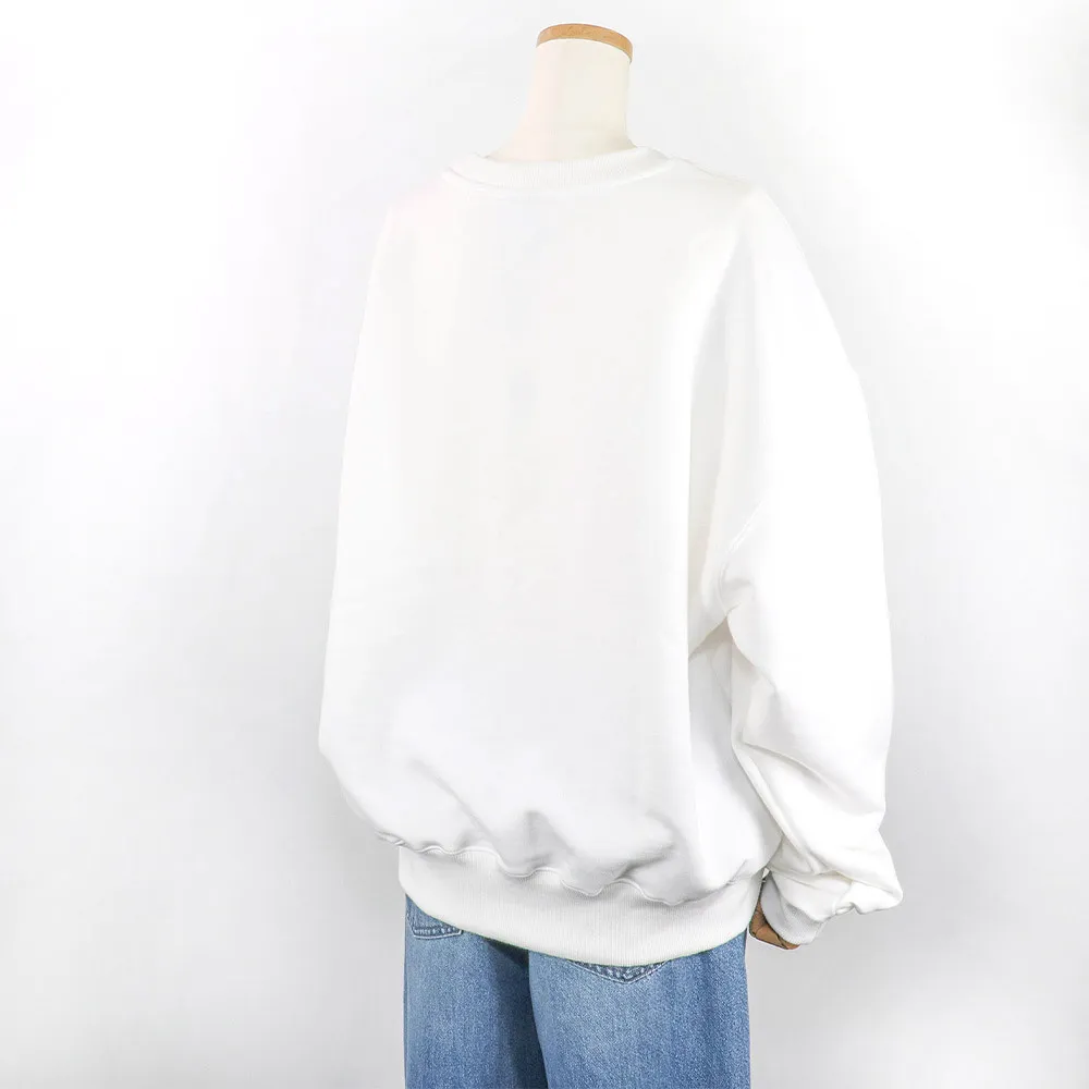 RONRON  |Rib Street Style U-Neck Long Sleeves Plain Cotton Oversized