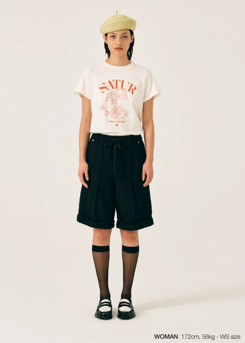 SATUR  |Unisex Street Style Plain Cotton Short Sleeves Oversized