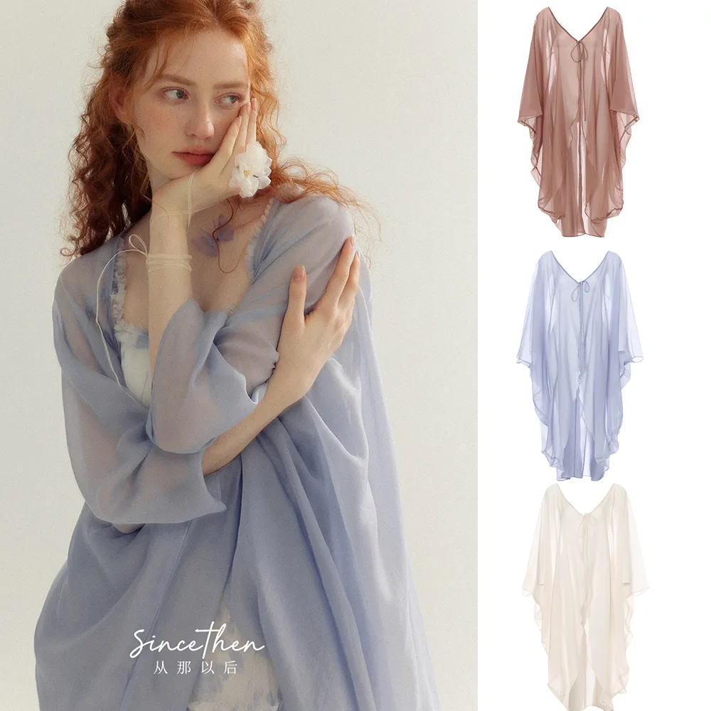 Since Then  |Casual Style Chiffon Blended Fabrics Dolman Sleeves Plain