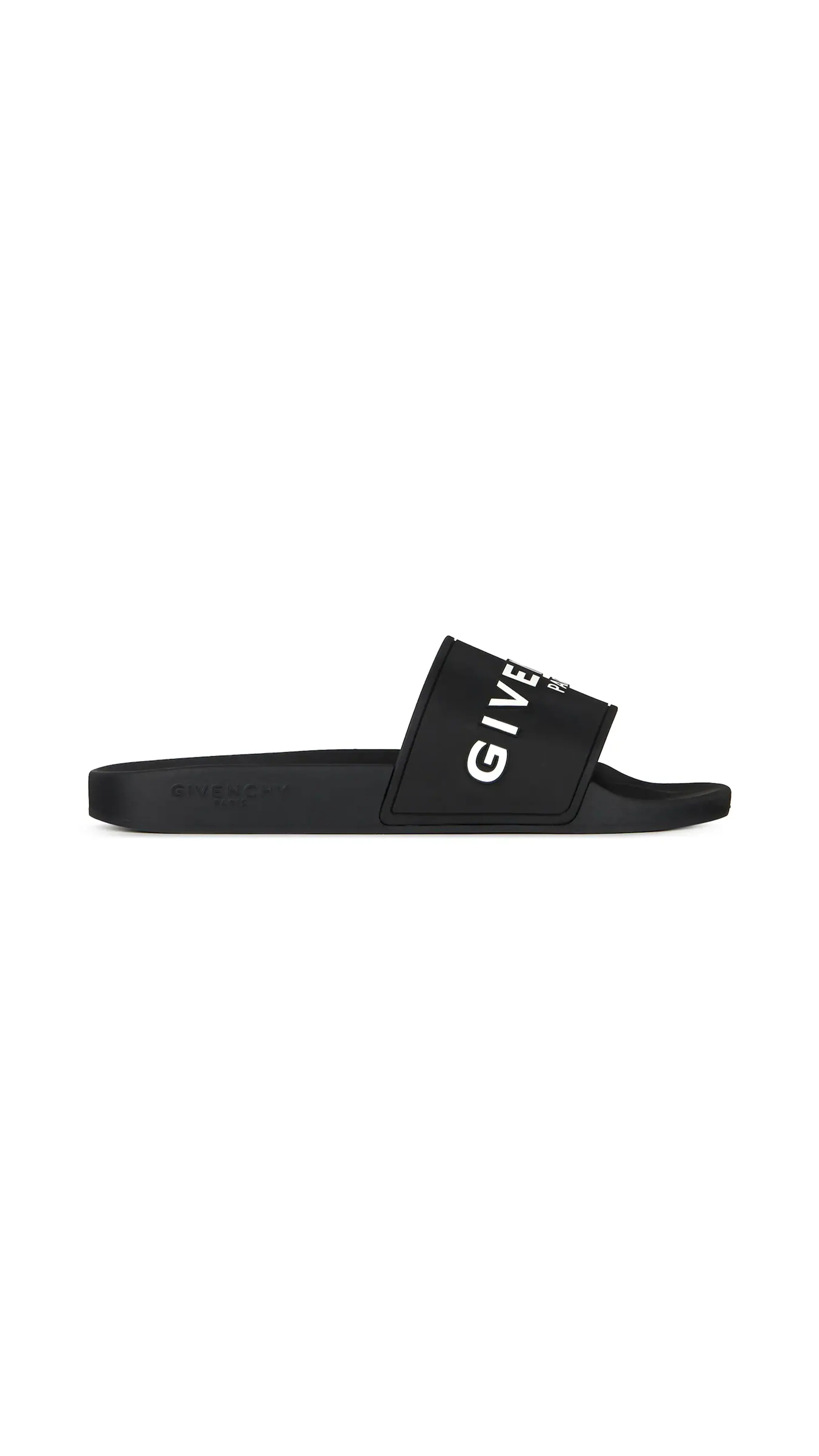 Slide Sandals in Rubber - Black/White