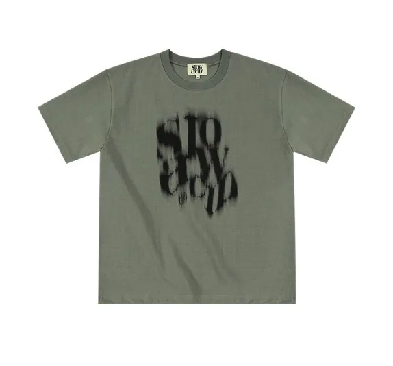 SLOW ACID  |Unisex U-Neck Oversized Logo T-Shirts