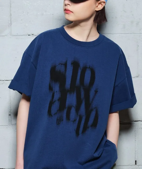 SLOW ACID  |Unisex U-Neck Oversized Logo T-Shirts