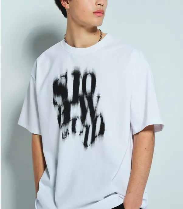 SLOW ACID  |Unisex U-Neck Oversized Logo T-Shirts