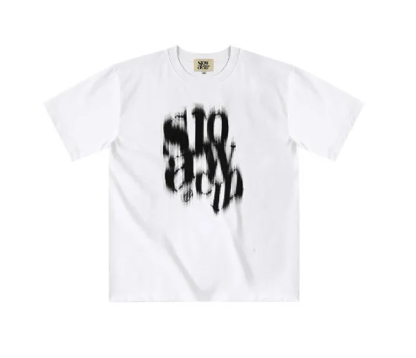 SLOW ACID  |Unisex U-Neck Oversized Logo T-Shirts