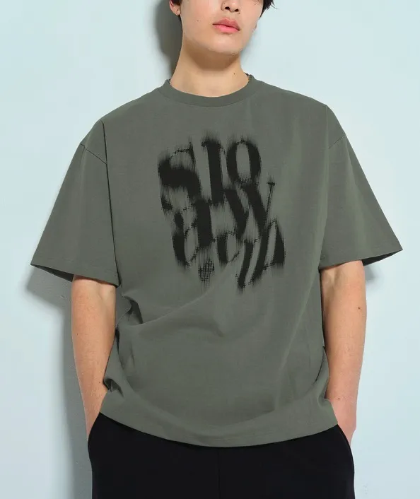 SLOW ACID  |Unisex U-Neck Oversized Logo T-Shirts