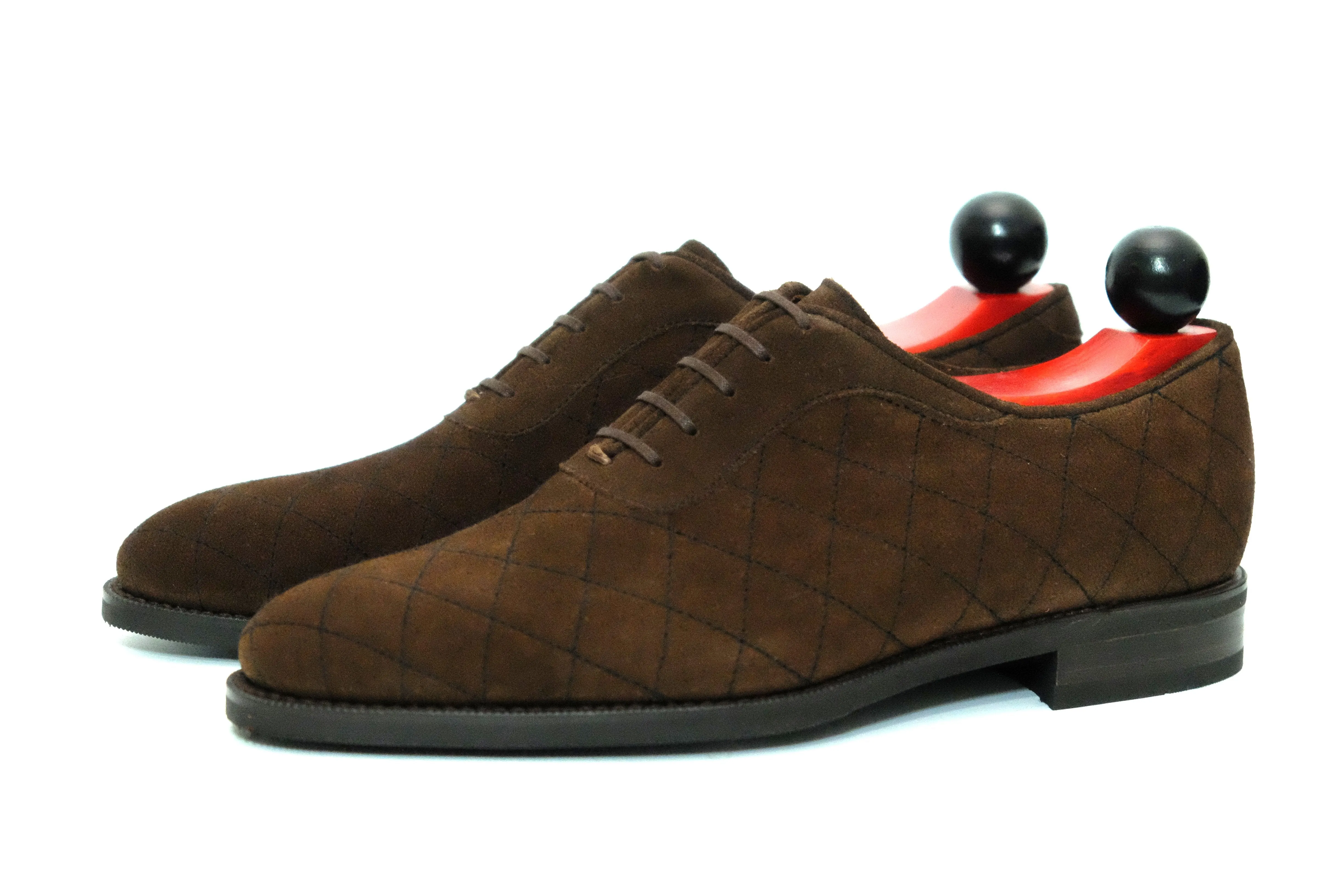 Spokane - MTO - Quilted Dark Brown Suede - TMG Last - City Rubber Sole