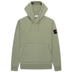 Stone Island Garment Dyed Hooded Sweatshirt Sage Green