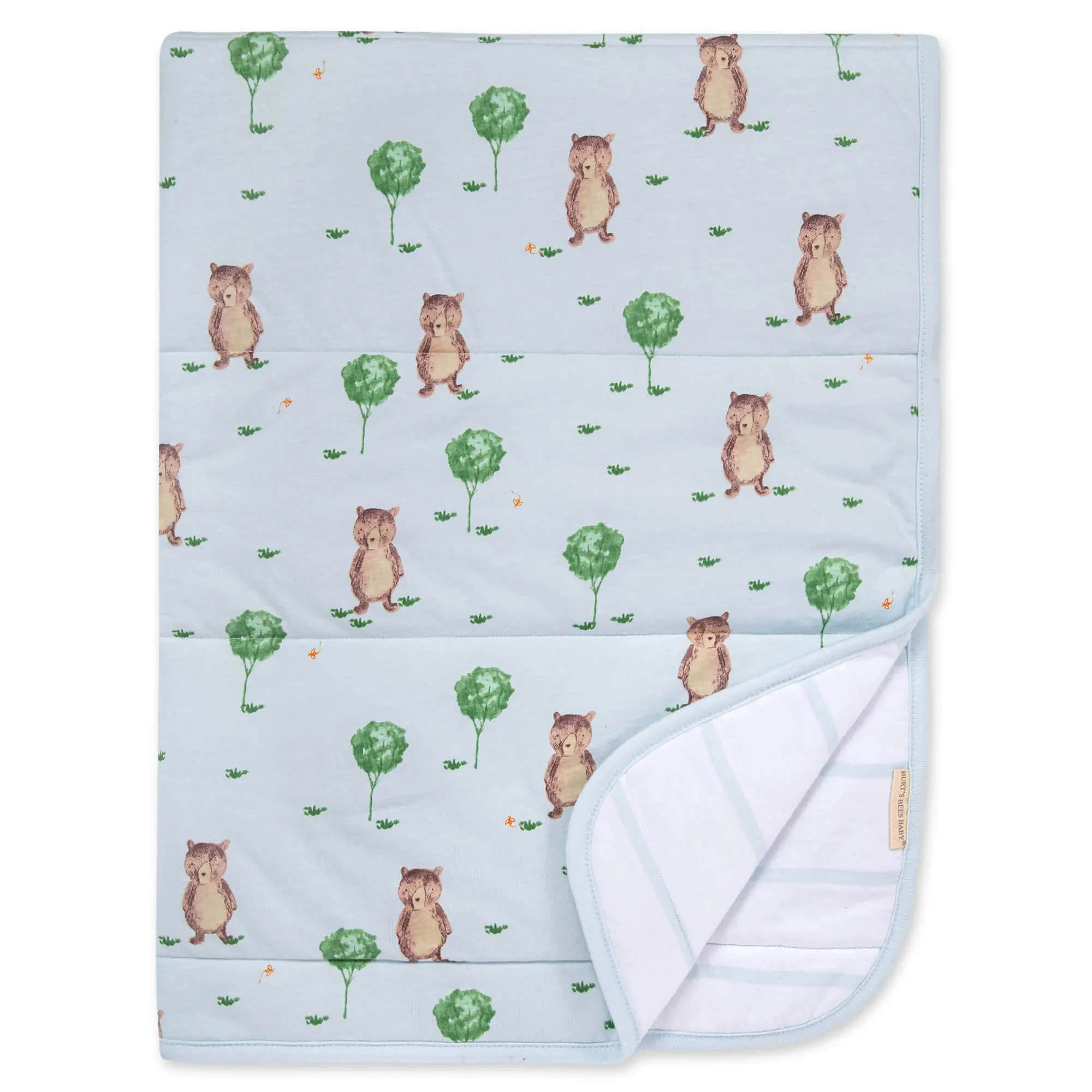 Storybook Bear Organic Cotton Reversible Baby Blanket