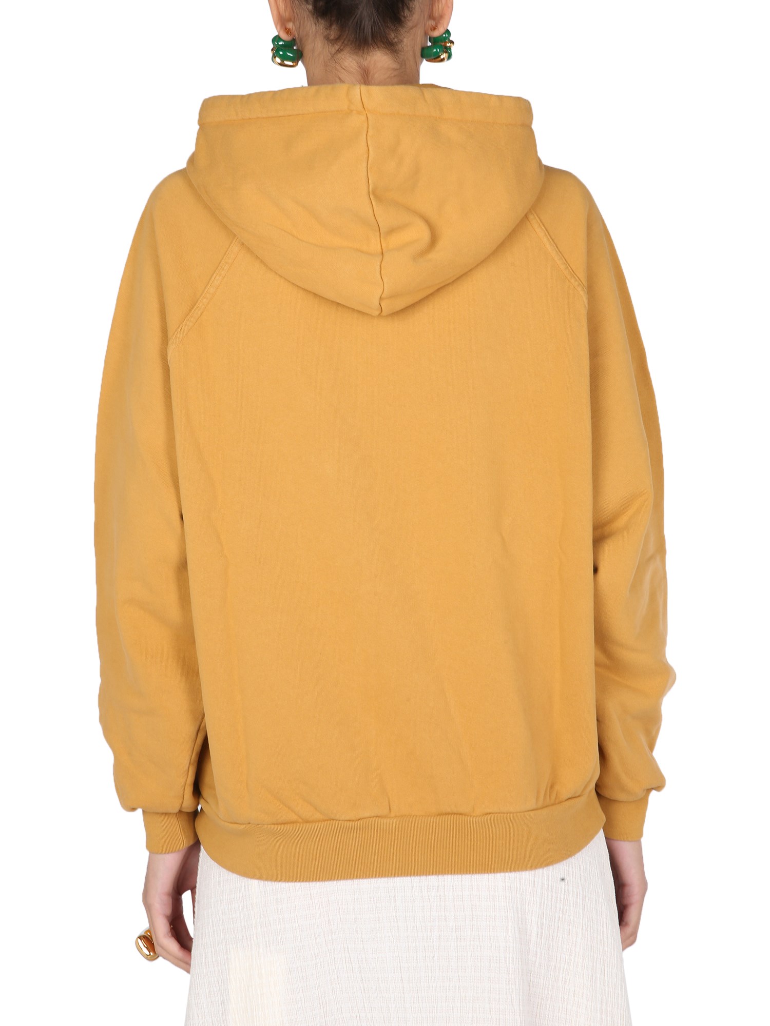 SUNNEI    HOODED COTTON SWEATSHIRT WITH MINI LOGO PRINT