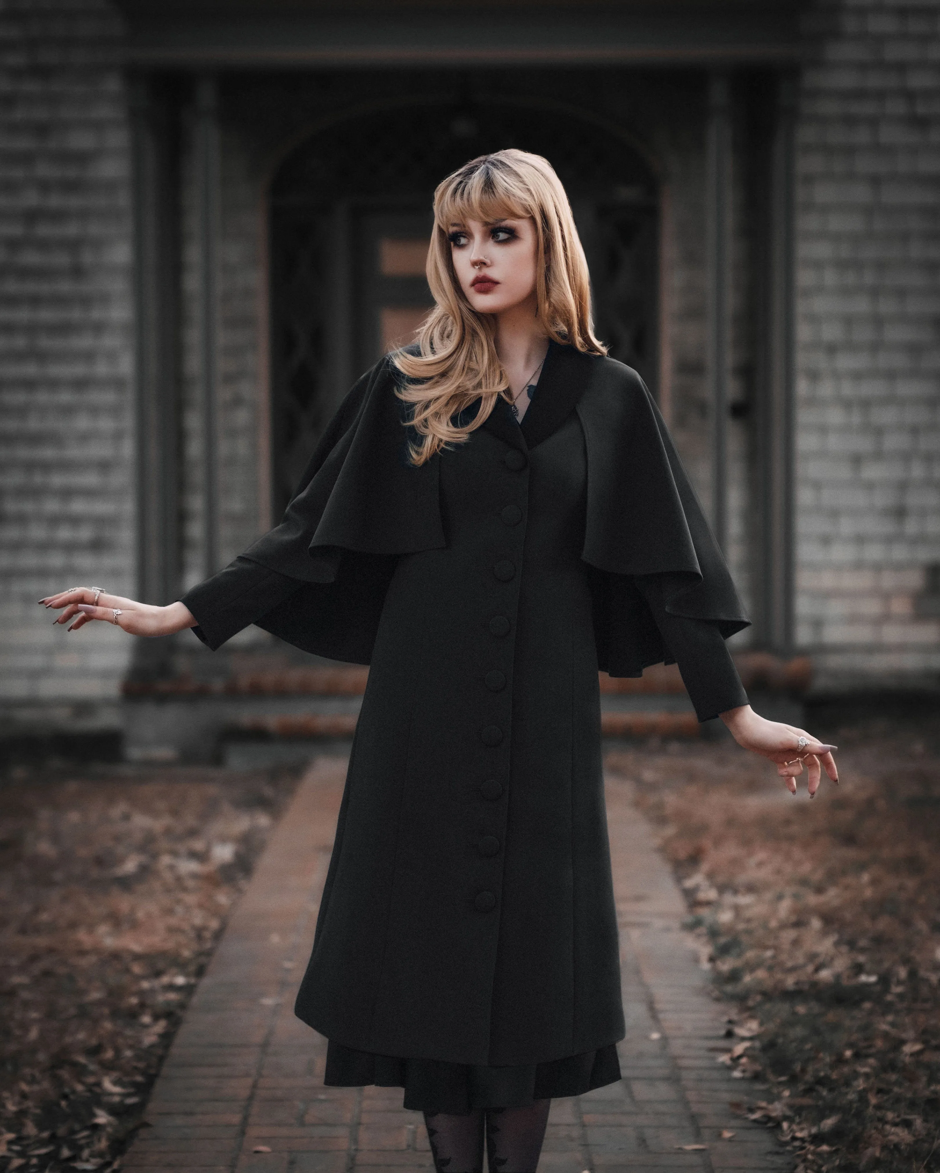 The Full-Length Nevermore Caped Coat