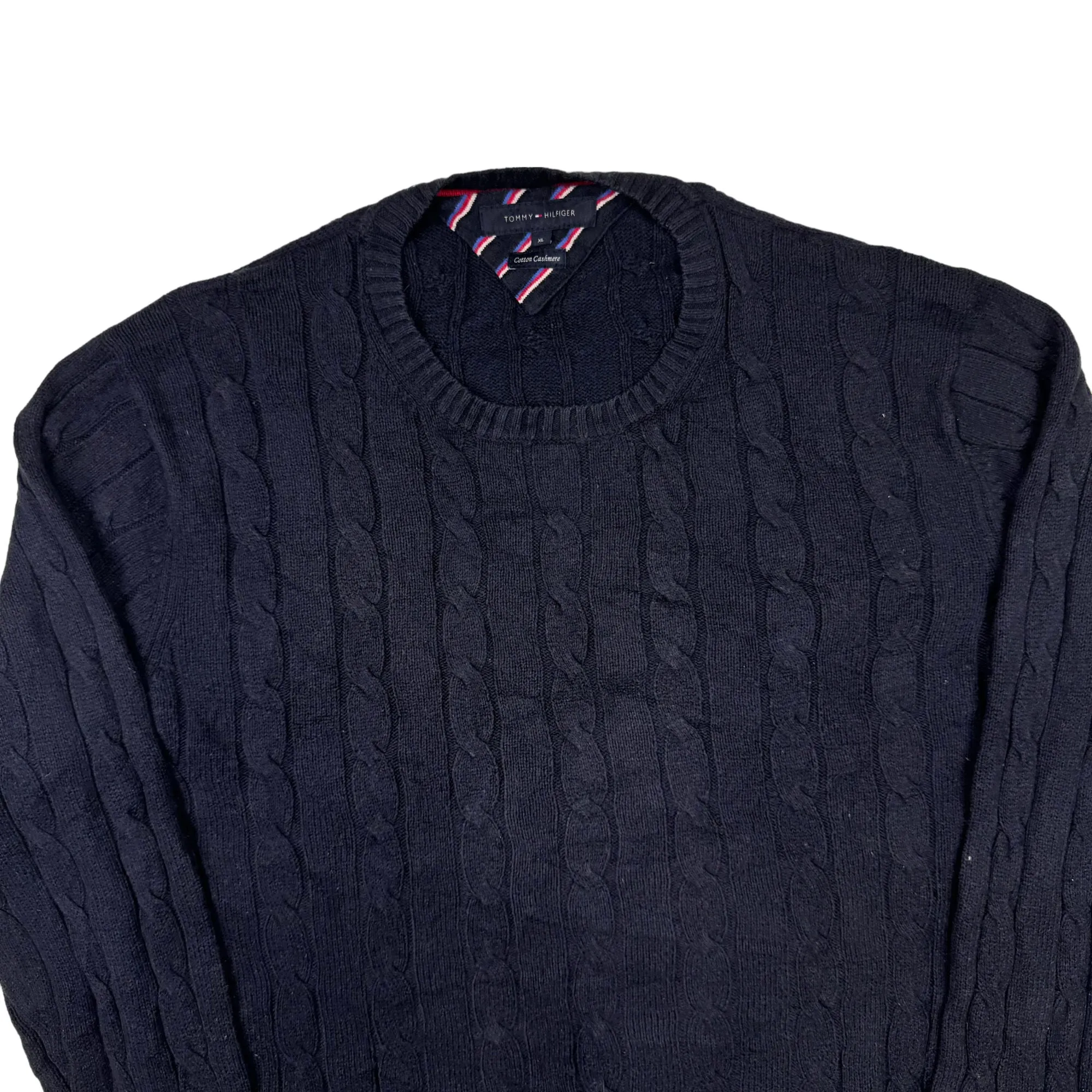 Tommy Hilfiger Cotton Cashmere Cable Knit Sweater Dark Navy