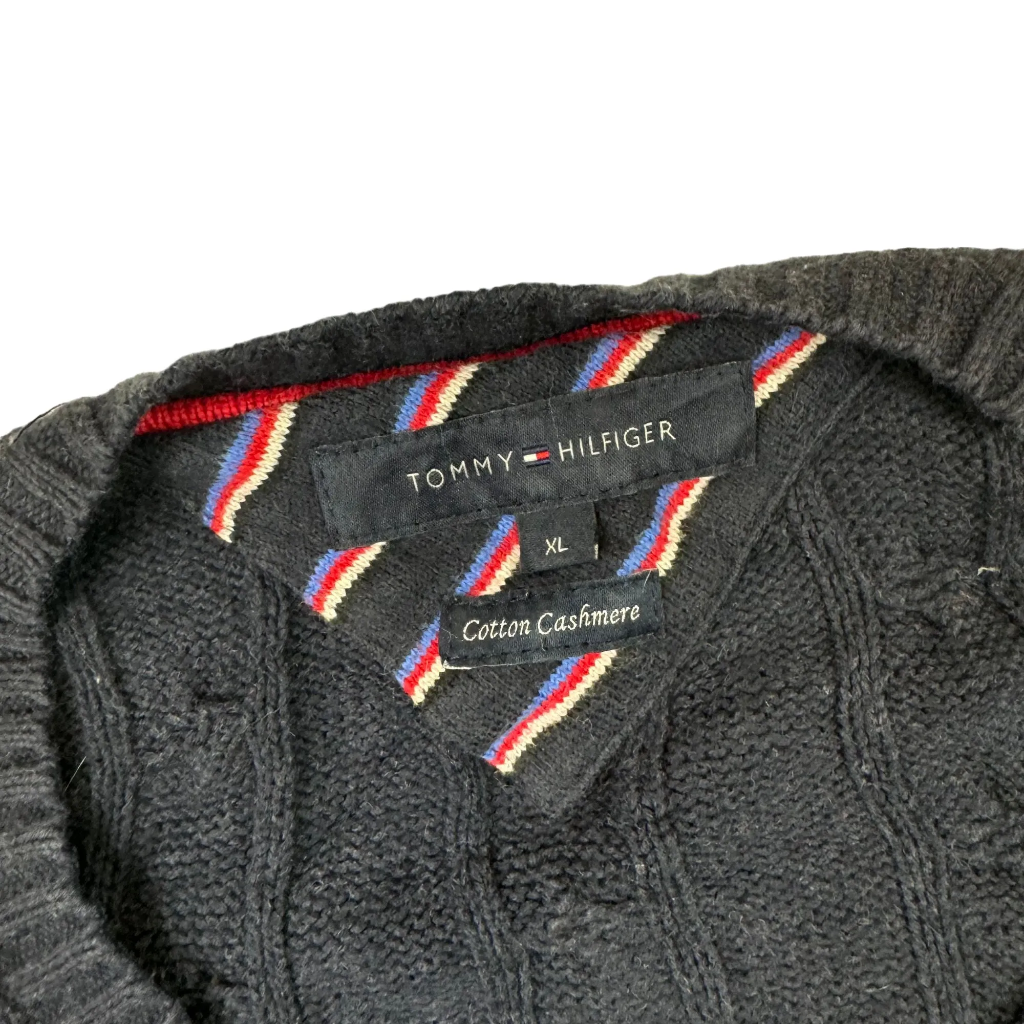 Tommy Hilfiger Cotton Cashmere Cable Knit Sweater Dark Navy