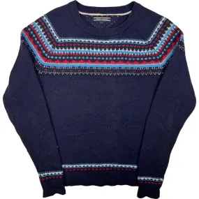 Tommy Hilfiger Patterned Knit Sweater Navy Red