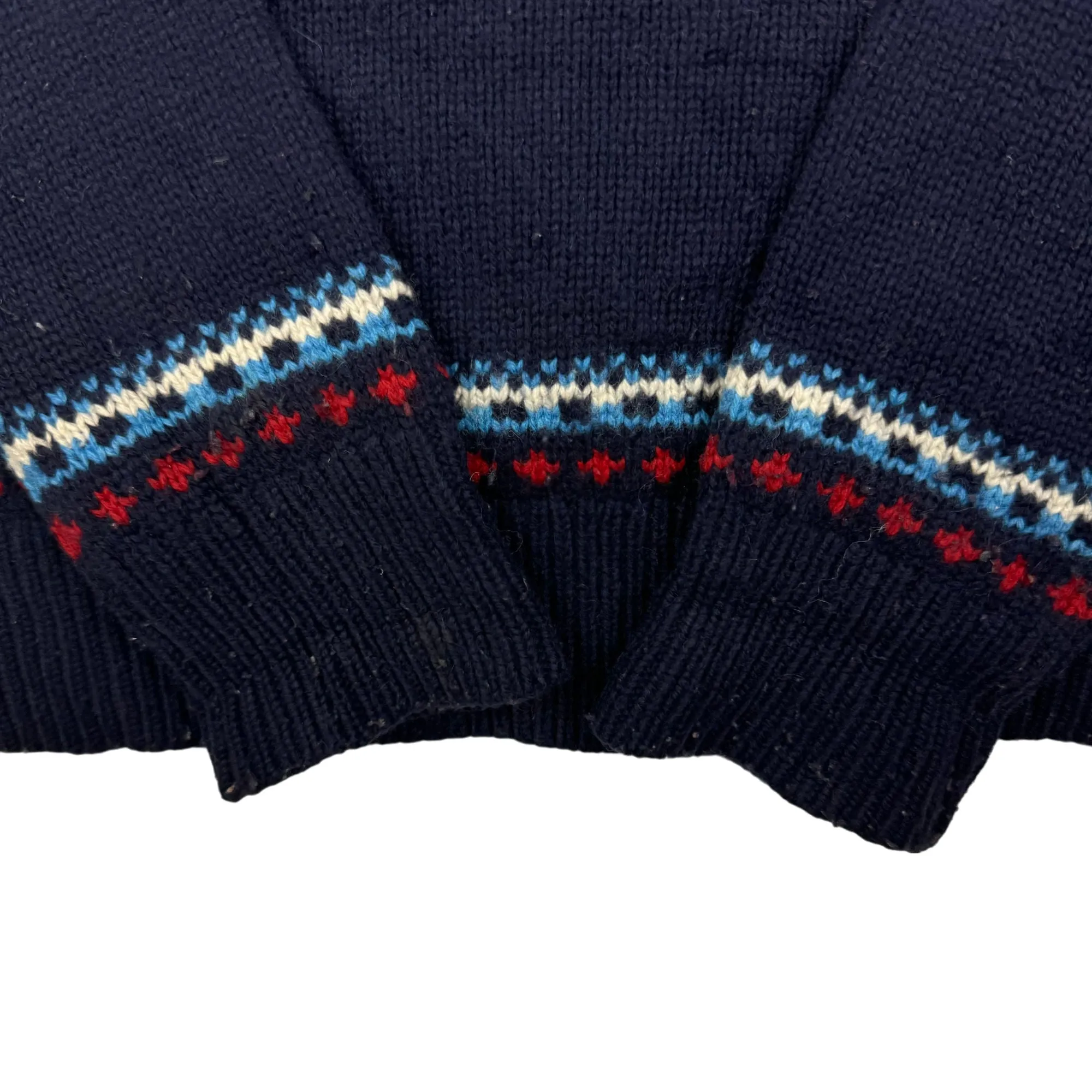 Tommy Hilfiger Patterned Knit Sweater Navy Red