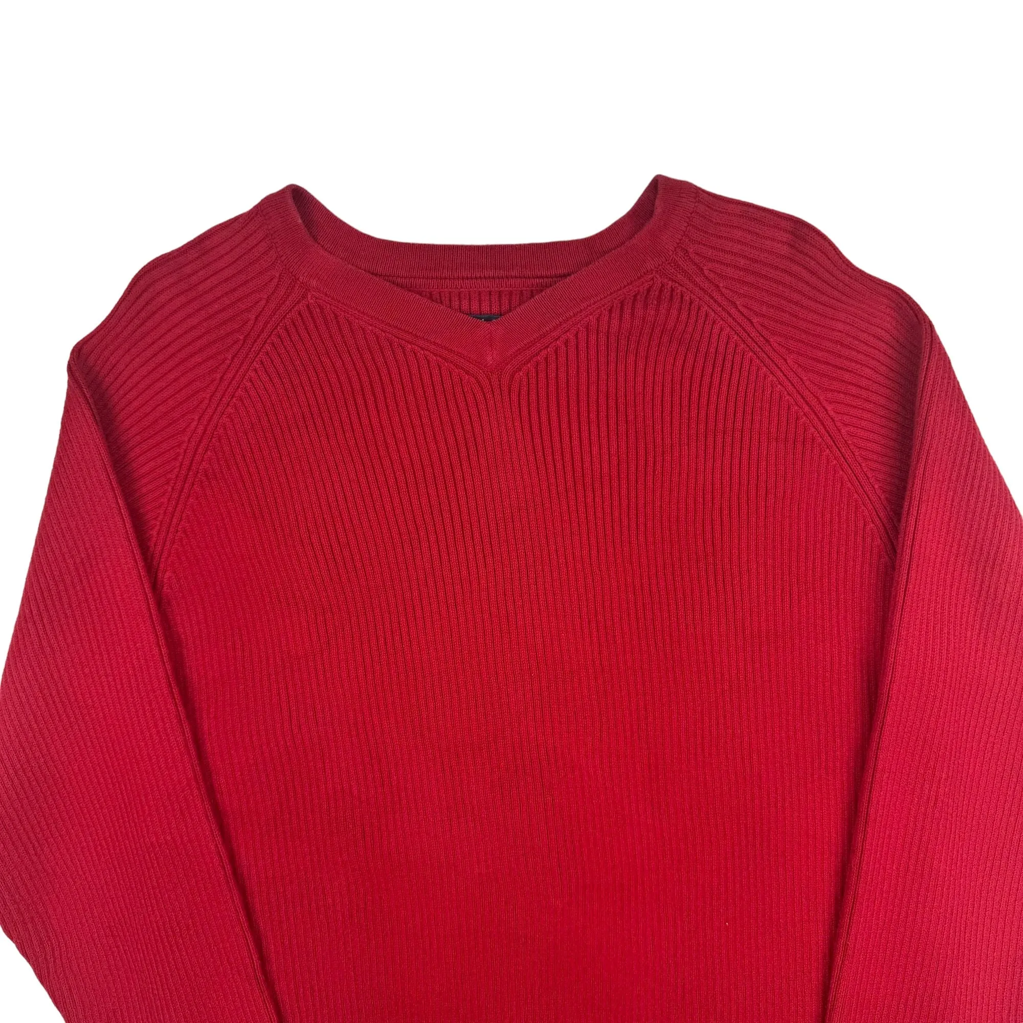 Tommy Hilfiger V-Neck Knit Sweater Red