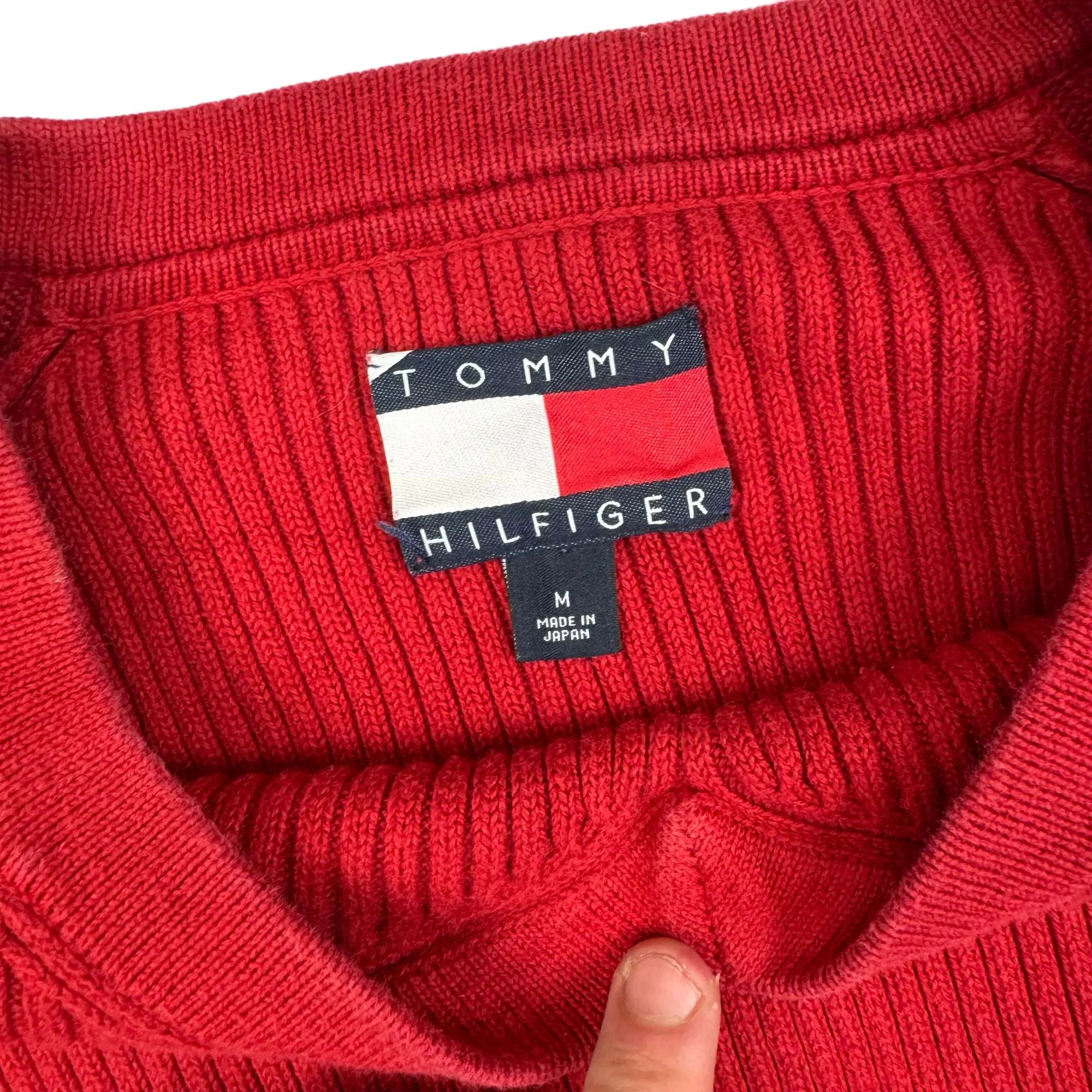 Tommy Hilfiger V-Neck Knit Sweater Red