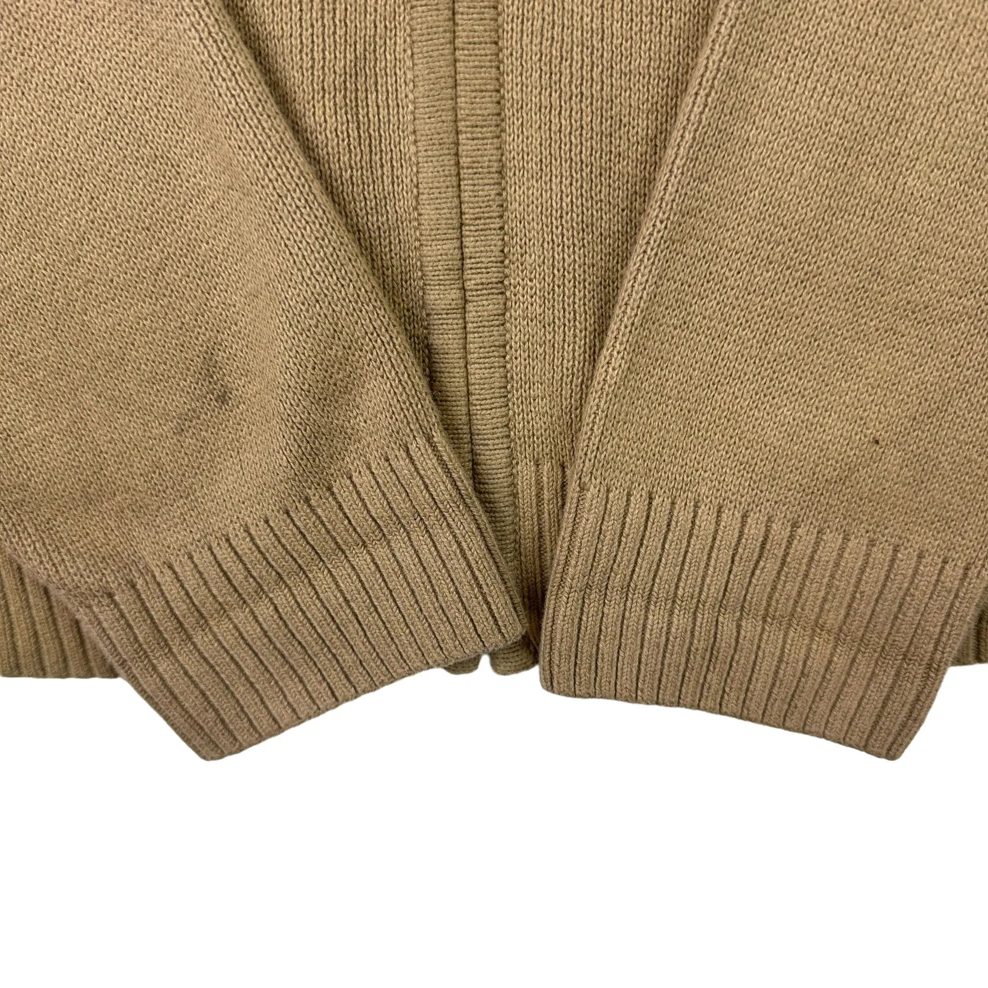 Tommy Hilfiger Zip-Up Knit Sweater Beige