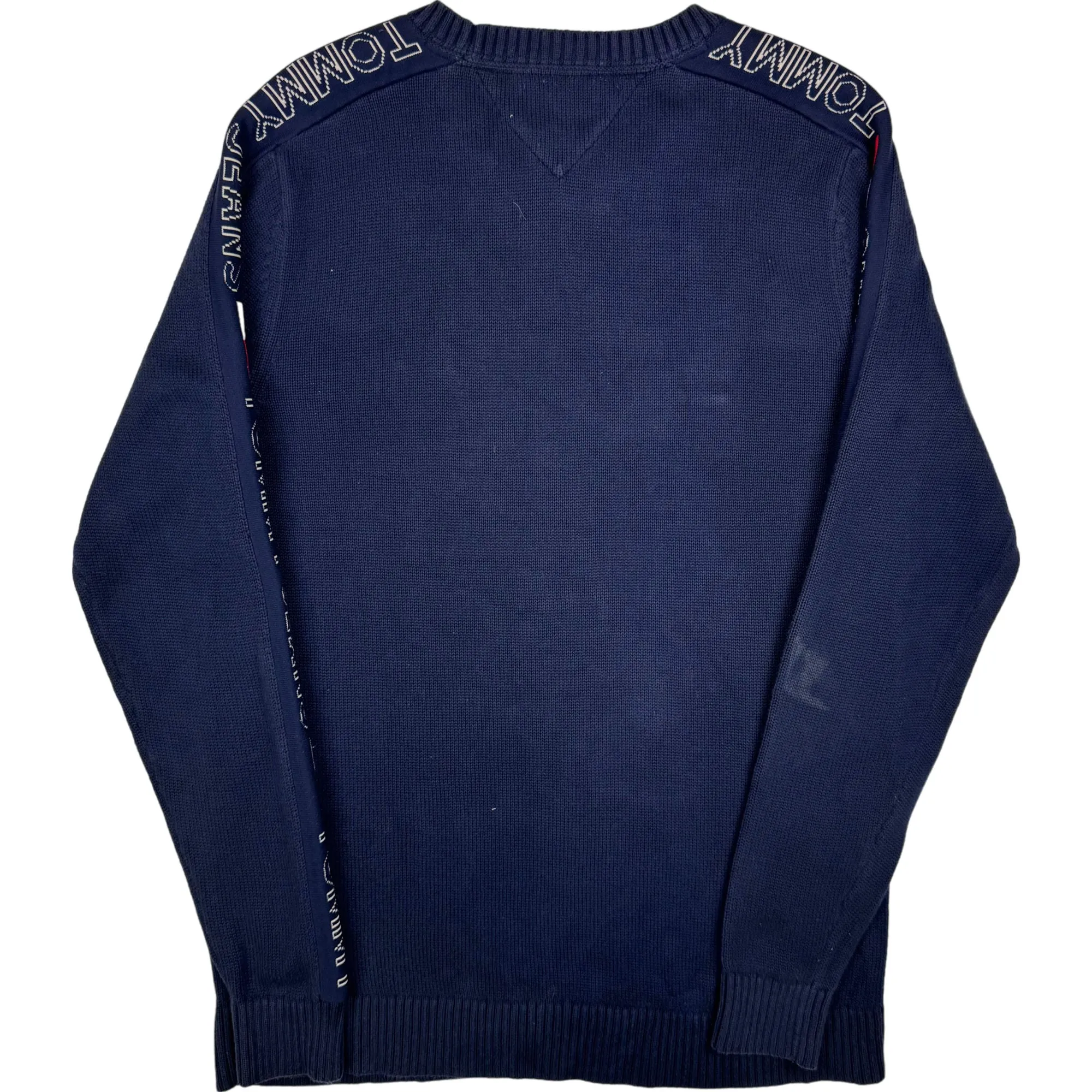 Tommy Jeans Embroidered Logo Knit Sweater Blue