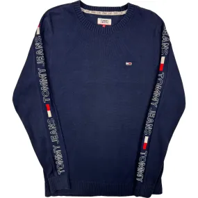 Tommy Jeans Embroidered Logo Knit Sweater Blue