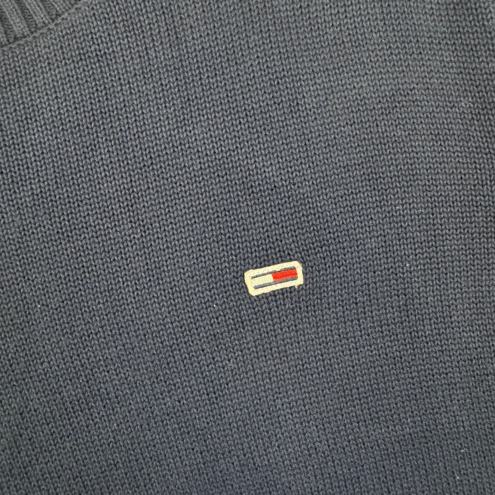 Tommy Jeans Embroidered Logo Knit Sweater Blue