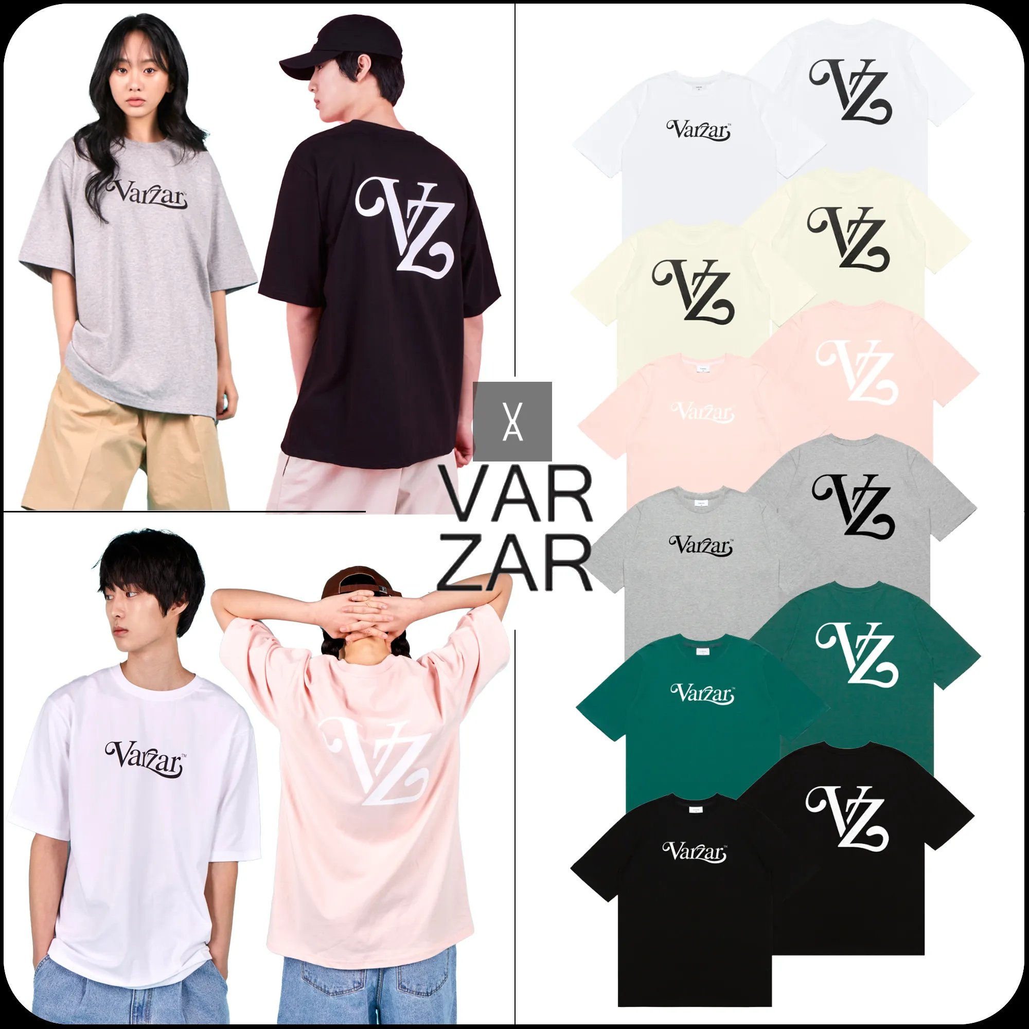 VARZAR  |Unisex Street Style U-Neck Cotton Short Sleeves Oversized