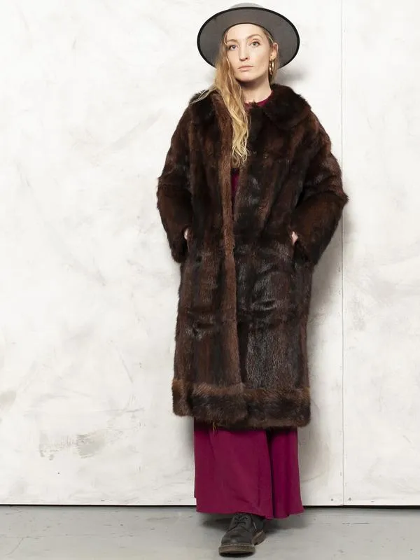 Vintage 60's Brown Women Fur Coat